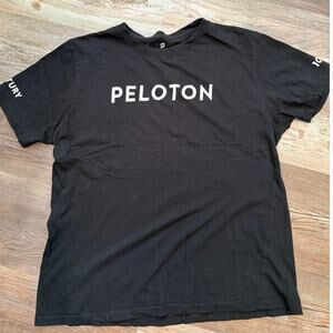 Peloton Century 100 milestone t-shirt in black and white sz large EUC bike cycle